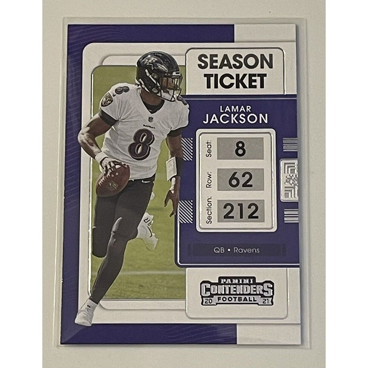2021 Panini Contenders Season Ticket Lamar Jackson football card #7 - NFL Ravens