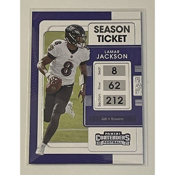 2021 Panini Contenders Season Ticket Lamar Jackson football card #7 - NFL Ravens