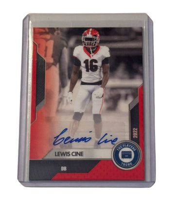 Lewis Cine RC Georgia Bulldogs 2022 The Players Trunk autograph football card serial 12/50 in protective case