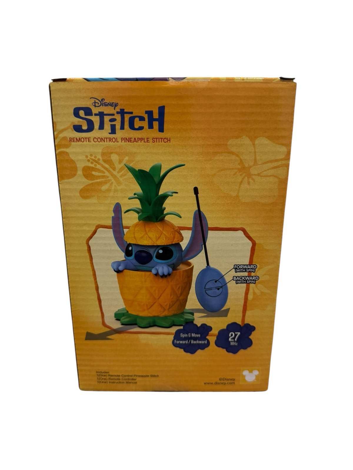 Disney Stitch Pineapple pop up figure toy in original box with remote control and 27 MHz frequency.