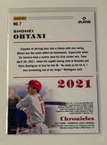 2021 Panini Chronicles Shohei Ohtani MLB Angels Dodgers baseball card back view