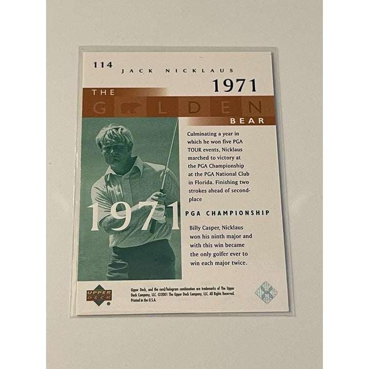 2001 Upper Deck Jack Nicklaus Golden Bear PGA Tournament Champion golf trading card