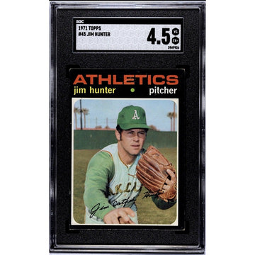 1971 Topps Baseball - Jim “CATFISH” Hunter MLB Athletics HOF* Card #45 - SGC 4.5