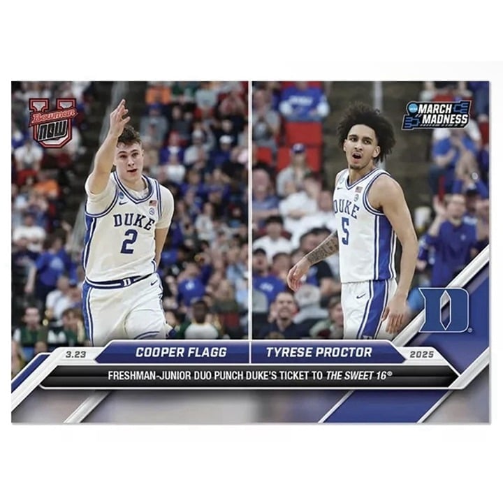 2024-25 Bowman U Cooper Flagg Tyrese Proctor Duke basketball rookie card limited edition
