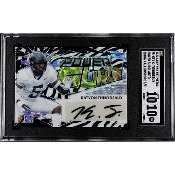 3/5 Kavon Thibodeaux RC Auto 2022 Leaf Pro Set Metal Power Surge PS-KT1 SGC 10GM