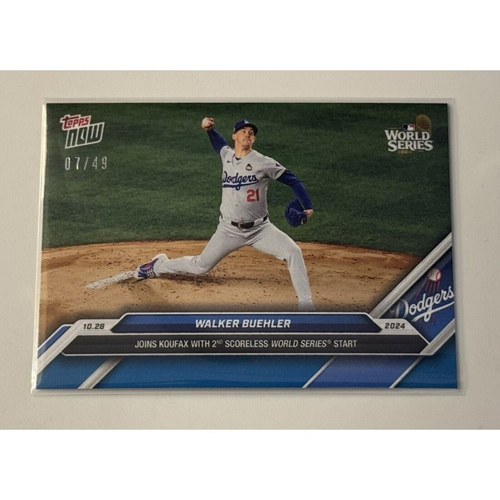 7/49 Walker Buehler* 2024 MLB Topps NOW Card WORLD SERIES LA Dodgers #872 READY!