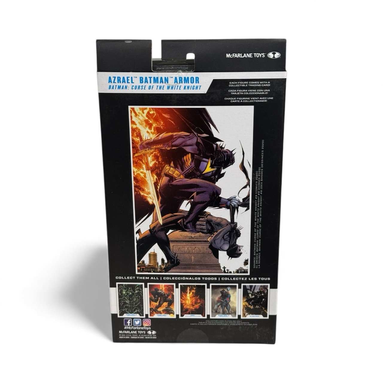McFarlane DC Multiverse Azrael Batman Armor 7-inch action figure packaging back view