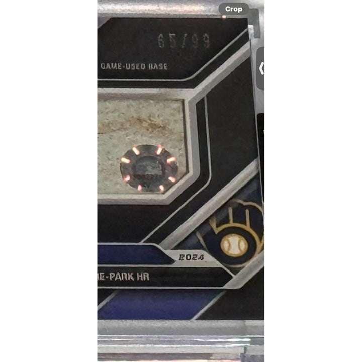 2024 Jackson Chourio RC game-used base relic Milwaukee Brewers Topps Now #349B limited edition card