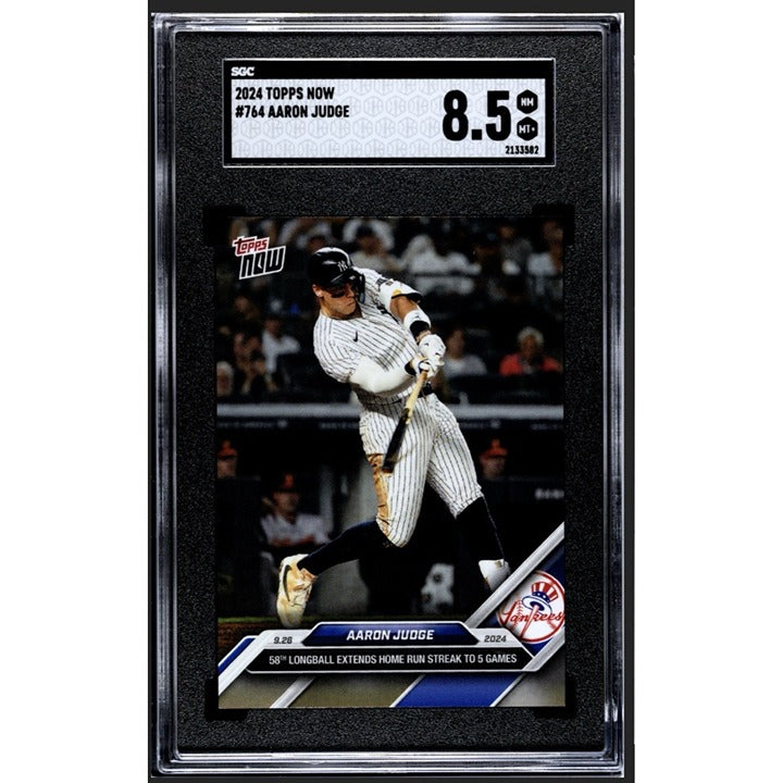 2024 Topps Now Aaron Judge* MLB NY Yankees HR 58 Streak to 5 Games #764 SGC 8.5*
