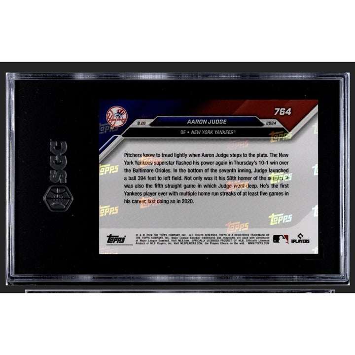 2024 Topps Now Aaron Judge NY Yankees HR 58 streak baseball card graded SGC 8.5