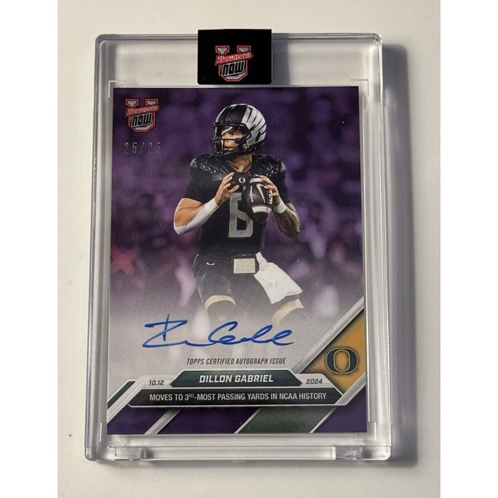 25/25 Dillon Gabriel RC On-Card Auto #1 Oregon DUCKS! 2024 Bowman U Now® Card 29