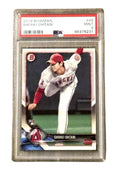 2018 Bowman Shohei Ohtani Rookie Card PSA 9 MINT #49 showing pitching motion with Angels uniform