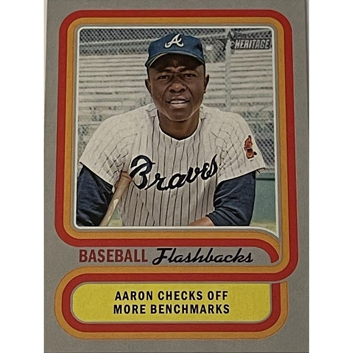 HANK AARON 2019 Topps Heritage Baseball Flashbacks card Atlanta Braves HOF mint condition
