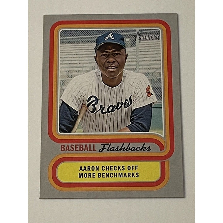 Hank Aaron 2019 Topps Heritage Baseball Flashbacks Atlanta Braves card mint condition
