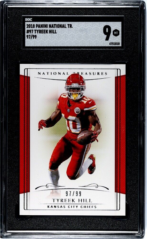 97/99 Tyreek Hill 2018 PANINI National Treasures #97 NFL Chiefs/Dolphin s - SGC