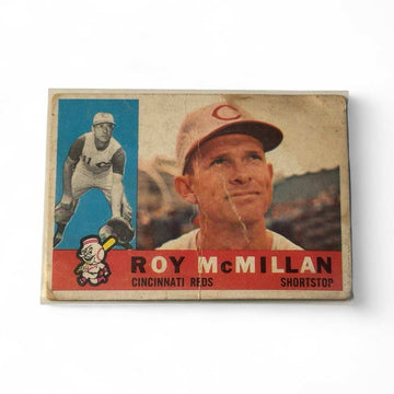1960 Topps Roy McMillan Cincinnati Reds shortstop vintage baseball card with wear and creases