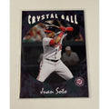 Juan Soto 2019 Topps Throwback Thursday Crystal Ball MLB trading card with Washington Nationals uniform