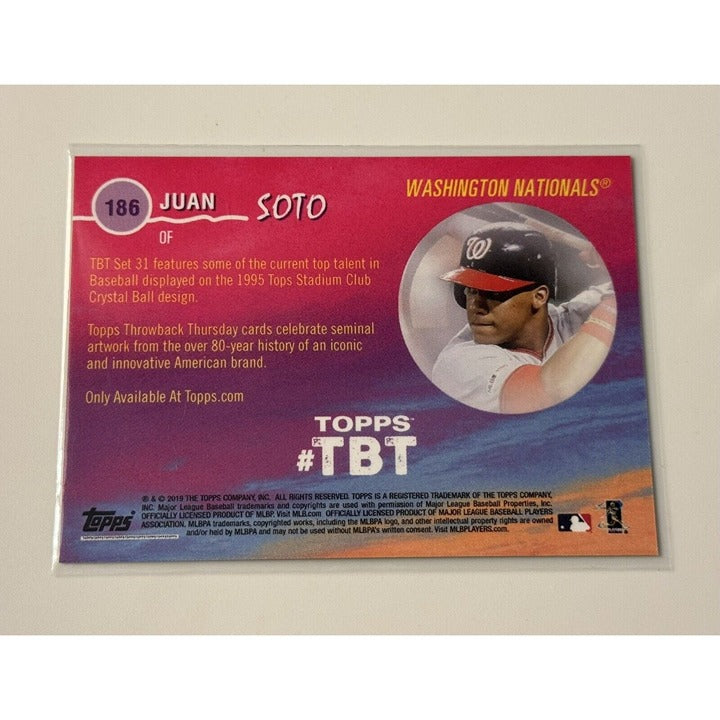 2019 Topps Throwback Thursday Juan Soto Crystal Ball MLB trading card Washington Nationals limited edition
