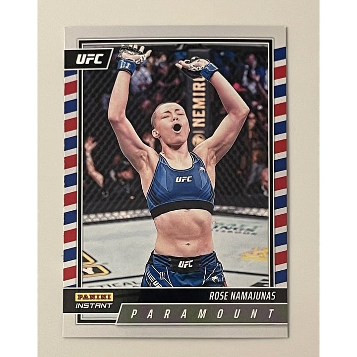 ROSE NAMAJUNAS 2022 Panini Instant UFC Paramount MMA card #P27 rare collectible