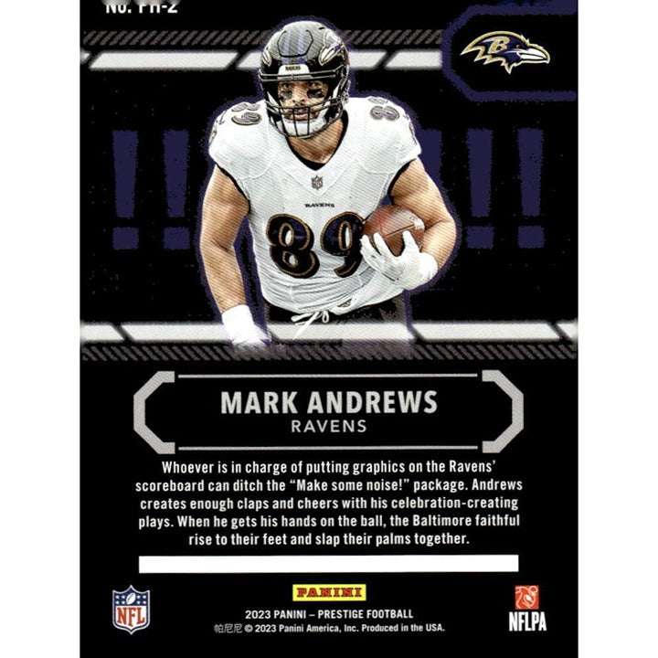 2023 Panini Prestige Mark Andrews Power House NFL Baltimore Ravens card