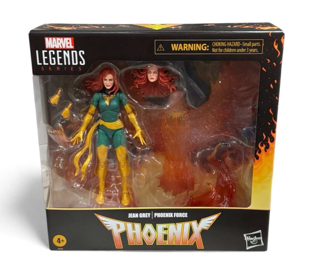 Marvel Legends Jean Grey Phoenix Force deluxe action figure sealed collectible with alternate head and fiery display base