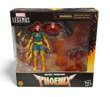 Marvel Legends Jean Grey Phoenix Force deluxe action figure sealed collectible with alternate head and fiery display base