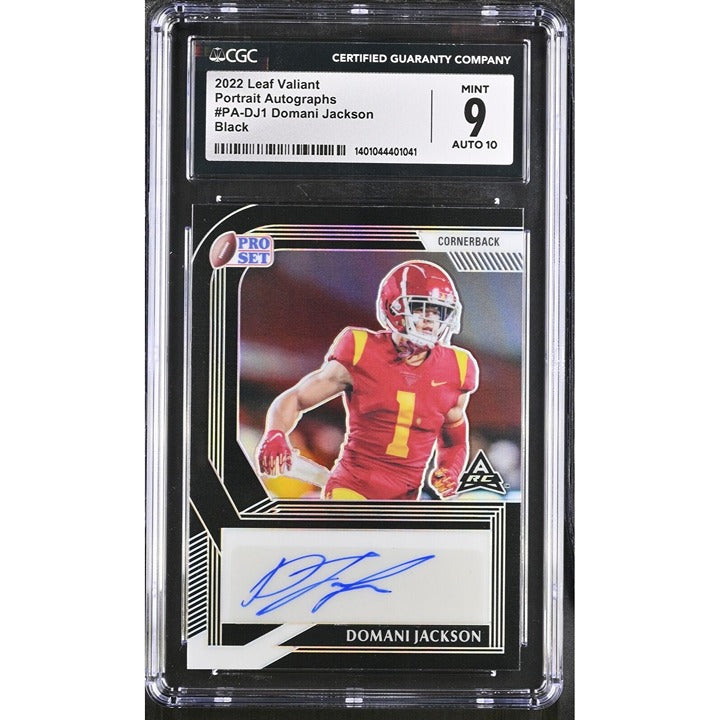 2022 Leaf Valiant Domani Jackson RC* Autograph Bama/Trojans #PA-DJ1 GRADED CGC 9