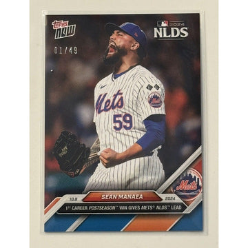 1/49* Sean Manaea* 1st Postseason Win Mets 2024 MLB Topps NOW - NY Mets Card 814