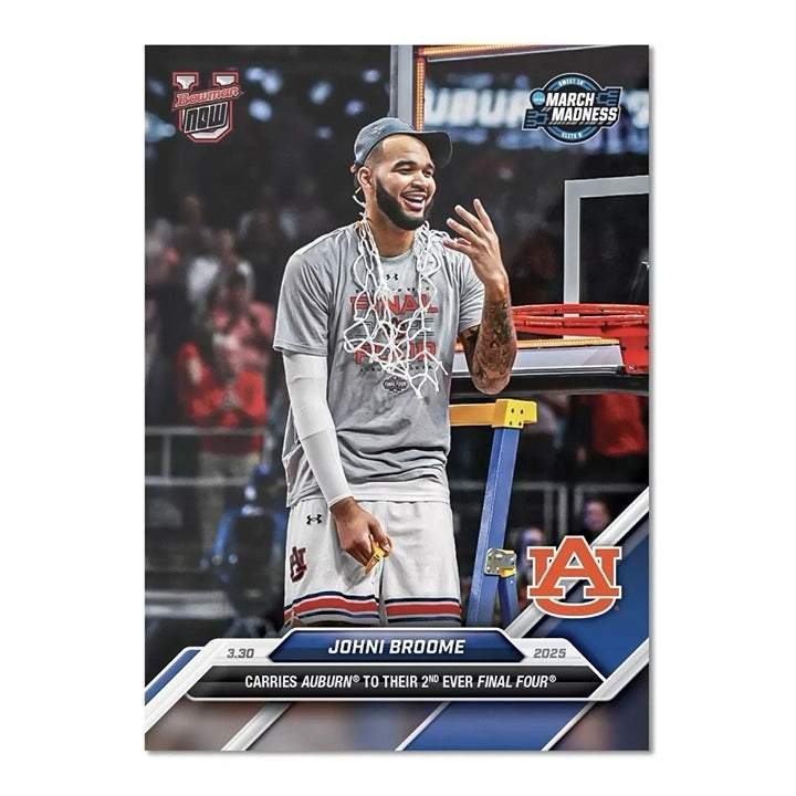 Johni Broome Auburn basketball trading card Final 4 2024-25 Bowman U NOW limited edition