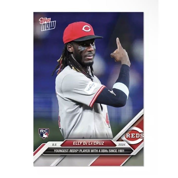 2024 Topps Now Elly De La Cruz RC - MLB Cincinnati Reds - Youbgest W/ 4 XBH #517