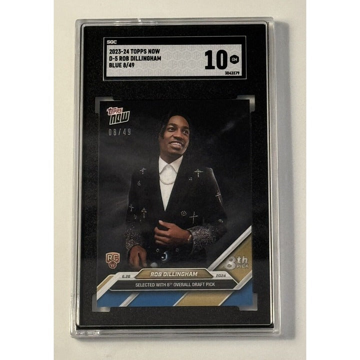 8/49* Rob Dillingham RC* - 2024 TOPPS NOW Basketball #D5 8th Pick TWolves SGC 10