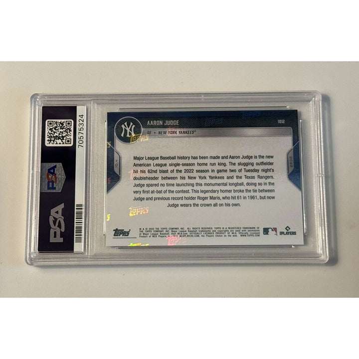 2022 Topps NOW Aaron Judge Yankees baseball card PSA 10 Gem Mint collectible