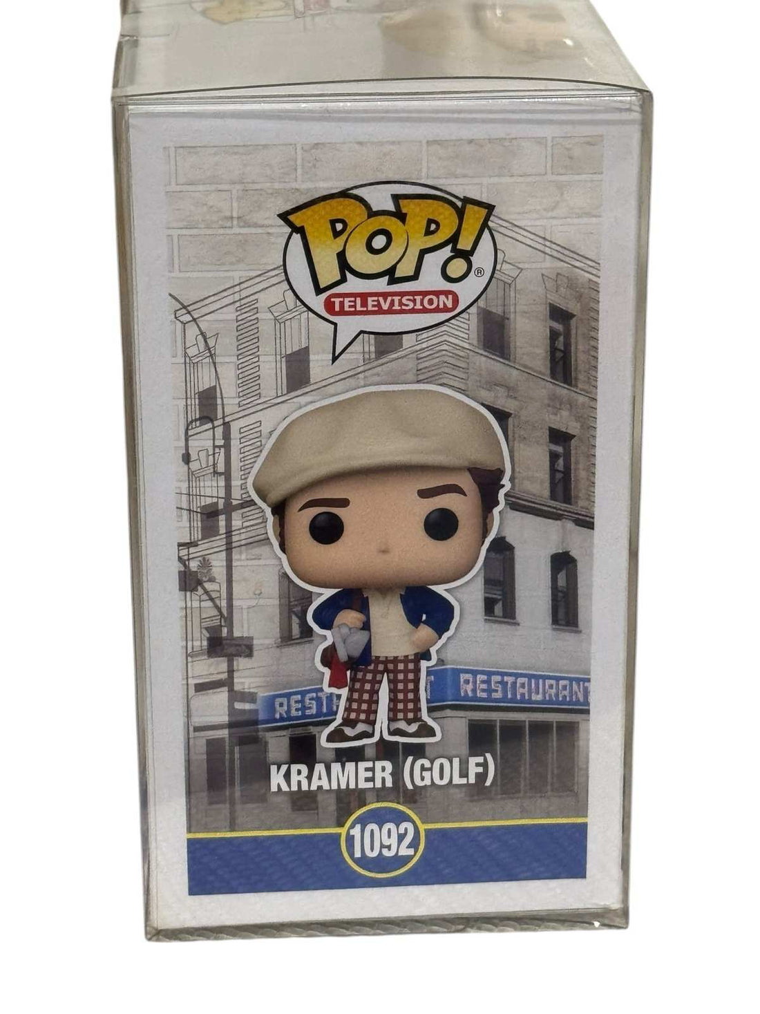 Funko Pop Seinfeld Kramer golf figure #1092 exclusive vinyl collectible with blue crown sticker in box
