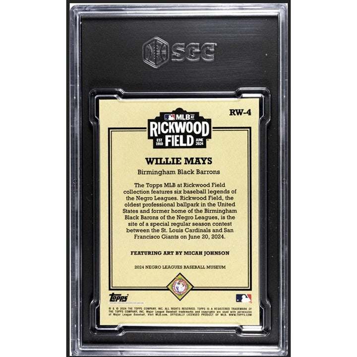 Willie Mays 2024 Topps Rickwood League limited edition baseball card graded SGC 10