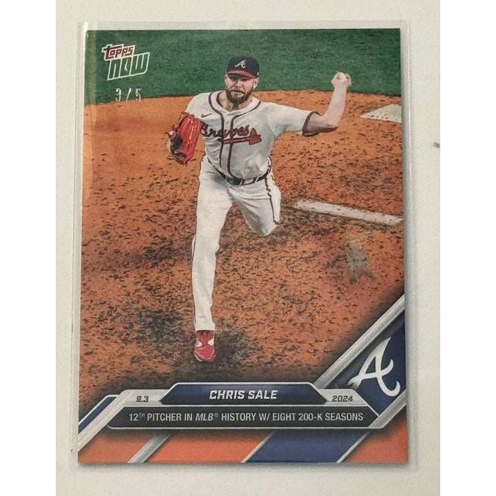 3/5! Chris Sale MLB Braves 2024 Topps Now 12th In History 8 200k Seasons 639 CY?