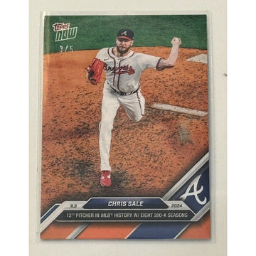 3/5! Chris Sale MLB Braves 2024 Topps Now 12th In History 8 200k Seasons 639 CY?