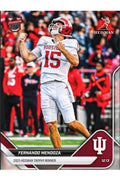 Fernando Mendoza 2025 Bowman U NOW football card Heisman Trophy winner Indiana QB celebration pose