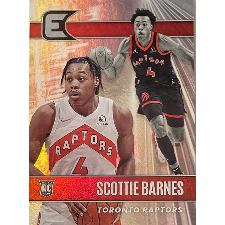 Scottie Barnes Rookie 2021-22 Panini Chronicles Essentials Toronto Raptors basketball card #332