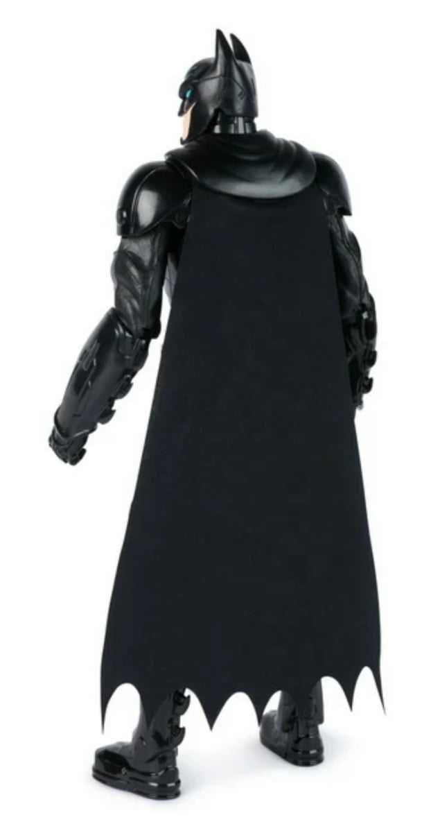 DC Comics Batman 12-inch Tech Armor action figure with glowing blue accents and cape by Mattel 2023