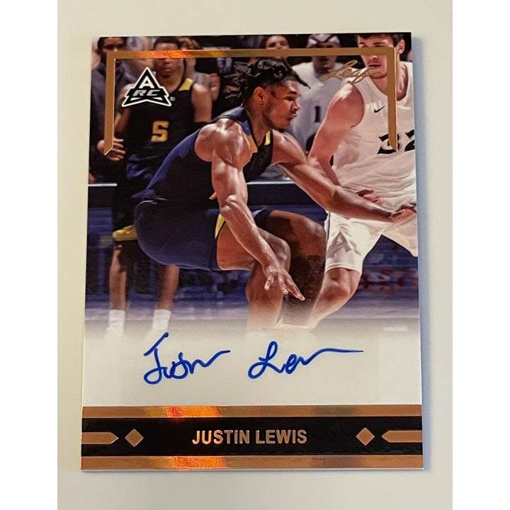 Justin Lewis 2022 Leaf Gold Rookies Auto NBA Chicago Bulls basketball card with autograph
