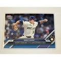 Robert Gasser RC 19/49 2024 Topps Now Milwaukee Brewers rookie baseball card showing Gasser pitching
