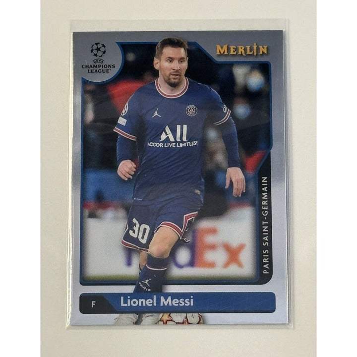 Lionel Messi 2022 Topps Merlin Chrome soccer trading card Paris Saint-Germain #30
