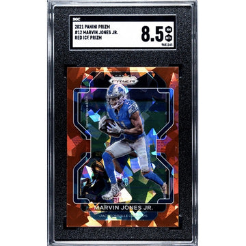 2021 Panini Prizm MARVIN JONES JR Red Cracked Ice Prizm 12 Lions/Jaguars SGC 8.5