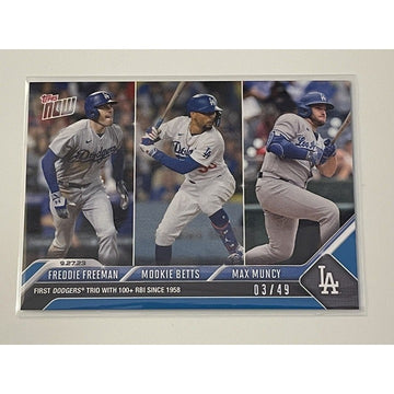 2023 TOPPS NOW 3/49 MLB LA DODGERS FREEMAN MUNCY BETTS #926 - TRIO w/ 100+ RBIs*