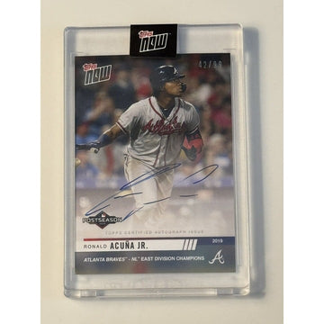 42/99 Ronald Acuna Jr On Card Auto 2019 TOPPS NOW MLB Atlanta Braves Postseason