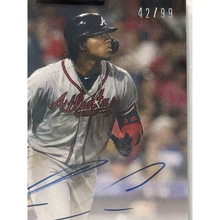 2019 Topps Now Ronald Acuna Jr autographed baseball card 42/99 Atlanta Braves postseason limited edition