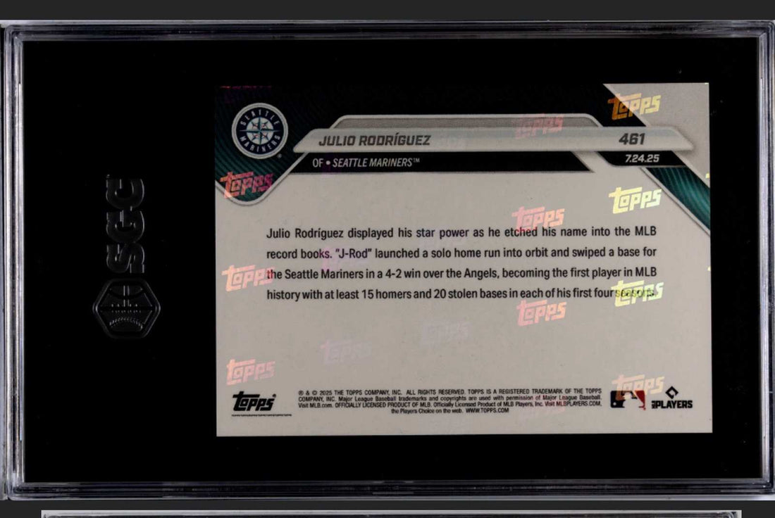 2025 TOPPS NOW Julio Rodriguez Mariners baseball card SGC 9 graded