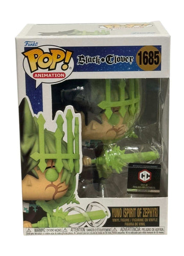 Sealed NEW Funko Pop Black Clover Yuno Spirit of Zephyr #1685 with glowing green weapon exclusive collectible