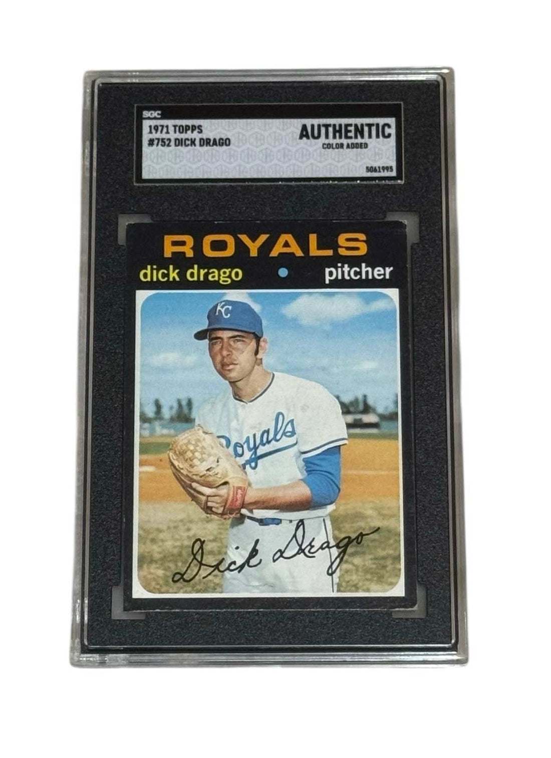 1971 Topps MLB Baseball Dick Drago Royals card 752 SGC authenticated vintage slab