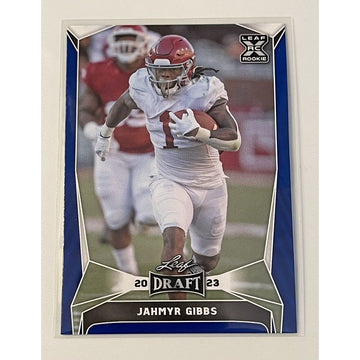 2023 Leaf Draft Blue Jahmyr Gibbs RC NFL NFC Lions/Bama Rookie Football Card #50